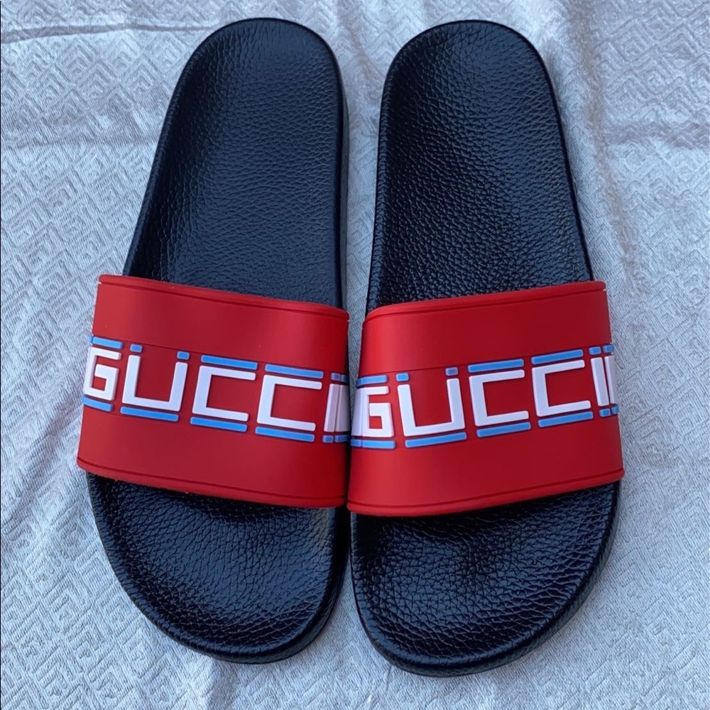 Gucci Red Slides Pursuits